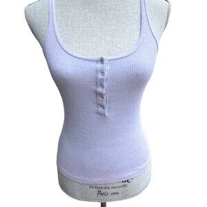 BRANDY MELVILLE 💙 JOHN GALT PERIWINKLE ribbed cotton tank top with front snaps